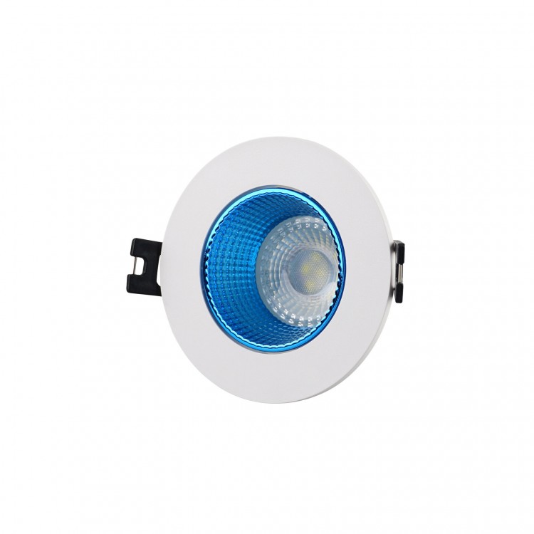 DK3061-WH+СY Встраиваемый светильник, IP 20, 10 Вт, GU5.3, LED, белый/голубой, пластик