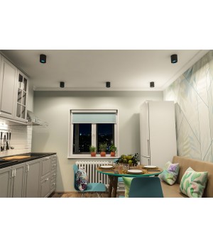 DK3090-BK+CY Светильник накладной IP 20, 10 Вт, GU5.3, LED, черный/голубой, пластик-foto2