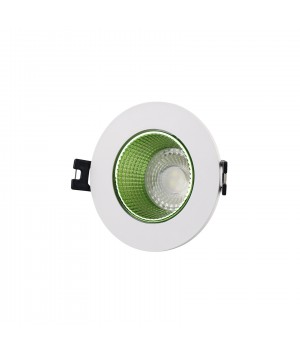 DK3061-WH+GR Встраиваемый светильник, IP 20, 10 Вт, GU5.3, LED, белый/зеленый, пластик