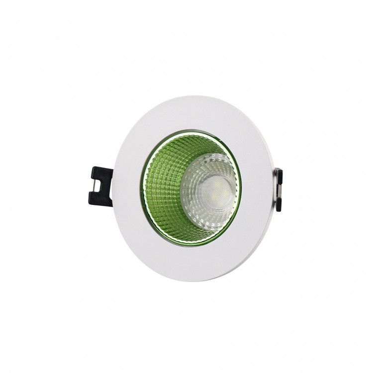 DK3061-WH+GR Встраиваемый светильник, IP 20, 10 Вт, GU5.3, LED, белый/зеленый, пластик