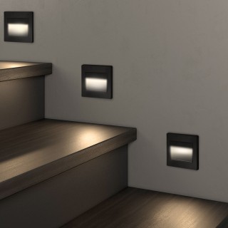 DK3050-BK Светильник встраиваемый в стену, IP 20, LED 3000, 1 Вт, черный пластик-foto3