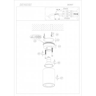 DK3007-WH Накладной светильник влагозащ., IP 44, 15 Вт, GU10, белый, алюминий-foto6