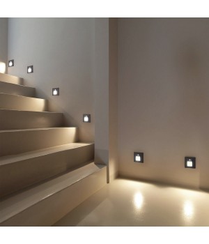 DK1020-BK Светильник встраиваемый в стену c датчиком движения, IP 20, LED 3000, 1 Вт, черный, пластик-foto3