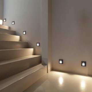 DK1020-BK Светильник встраиваемый в стену c датчиком движения, IP 20, LED 3000, 1 Вт, черный, пластик-foto3