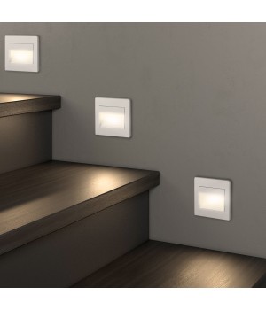 DK3050-WH Светильник встраиваемый в стену, IP 20, LED 3000, 1 Вт, белый, пластик-foto5