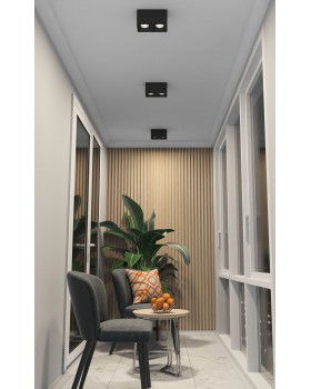 DK3085-BK+CH Светильник накладной IP 20, 10 Вт, GU5.3, LED, черный/хром, пластик-foto3