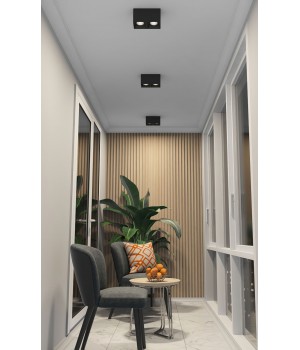 DK3085-BK+CH Светильник накладной IP 20, 10 Вт, GU5.3, LED, черный/хром, пластик-foto3