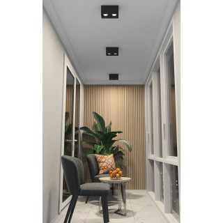 DK3085-BK+CH Светильник накладной IP 20, 10 Вт, GU5.3, LED, черный/хром, пластик-foto3