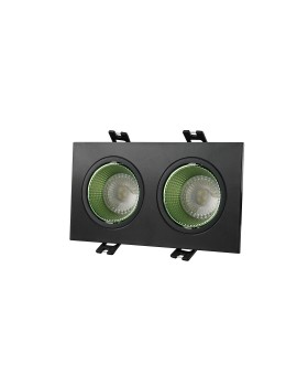DK3072-BK+GR Встраиваемый светильник, IP 20, 10 Вт, GU5.3, LED, черный/зеленый, пластик