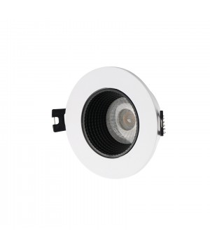 DK3061-WH+BK Встраиваемый светильник, IP 20, 10 Вт, GU5.3, LED, белый/черный, пластик