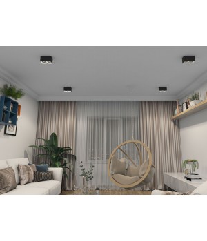 DK3085-BW+BK Светильник накладной IP 20, 10 Вт, GU5.3, LED, черно-белый/черный, пластик-foto3