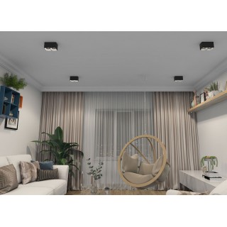 DK3085-BW+BK Светильник накладной IP 20, 10 Вт, GU5.3, LED, черно-белый/черный, пластик-foto3