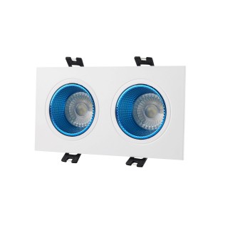 DK3072-WH+CY Встраиваемый светильник, IP 20, 10 Вт, GU5.3, LED, белый/голубой, пластик