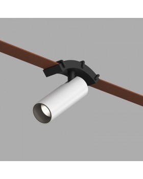 DK5546-BW+BK Поворотный светильник для трека-ремня Belty, серия Spot, со светодиодом, D35*L126.5мм, 48V DC, 7W, RA90, 30°, 4000K, IP20, белый с черным, алюминий DK5546-BW+BK Поворотный светильник для трека-ремня Belty, серия Spot, со светодиодом, D35*L126.5мм, 48V DC, 7W, RA90, 30°, 4000K, IP20, белый с черным, алюминий