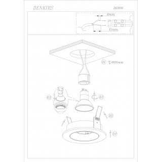 DK2018-WH Встраиваемый светильник, IP 20, 50 Вт, GU10, белый, алюминий-foto3