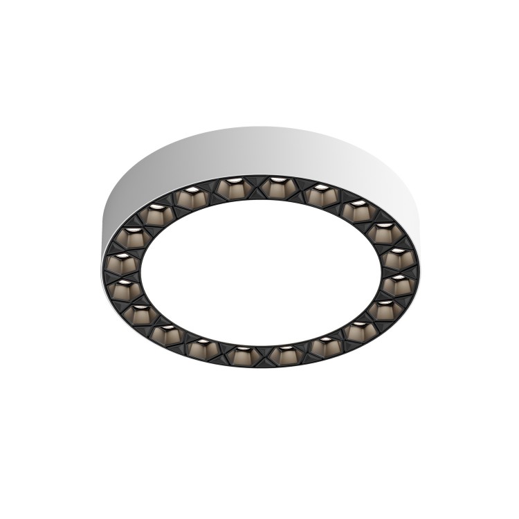 DK2840-WB Накладной светильник DUAL 12+12 Вт, LED 4000K, IP 20, d165mm, белый/черный, алюминий/акрил