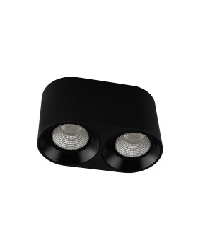 DK3096-BK+CH Светильник накладной IP 20, 10 Вт, GU5.3, LED, черный/хром, пластик