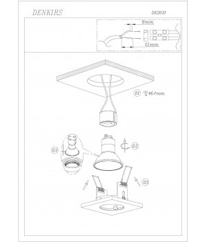DK2031-WH Встраиваемый светильник, IP 20, 50 Вт, GU10, белый, алюминий-foto3