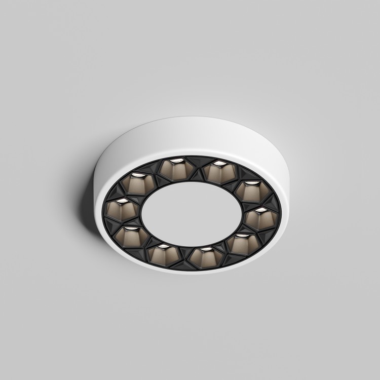 DK2440-WB Встраиваемый светильник DUAL 5+5 Вт, LED 4000K, IP 20, d90mm, белый/черный, алюминий/акрил DK2440-WB Встраиваемый светильник DUAL 5+5 Вт, LED 4000K, IP 20, d90mm, белый/черный, алюминий/акрил