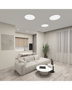 DK6524-WH Накладной светильник THIN, IP40, 50W, 3000K/4000K/6500K, переключатель цветовой температуры на корпусе, белый, полимер-foto4