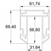 TR3040-AL Закладной профиль SMART для натяжного потолка 2м