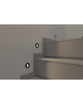 DK1013-DG Светильник встраиваемый в стену, IP 54, LED, 1 Вт, серый, алюминий-foto3