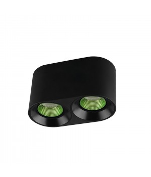 DK3096-BK+GR Светильник накладной IP 20, 10 Вт, GU5.3, LED, черный/зеленый, пластик