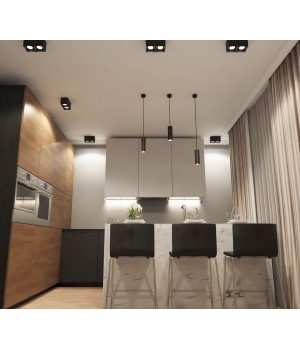 DK3085-BK+WH Светильник накладной IP 20, 10 Вт, GU5.3, LED, черный/белый, пластик-foto2