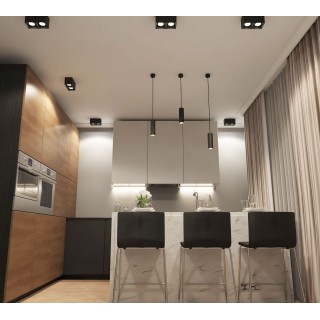 DK3085-BK+WH Светильник накладной IP 20, 10 Вт, GU5.3, LED, черный/белый, пластик-foto2