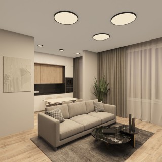 DK6520-BK Накладной светильник THIN, IP40, 18W, 3000K/4000K/6500K, переключатель цветовой температуры на корпусе, черный, полимер-foto3