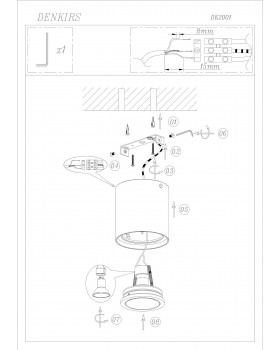 DK2001-WH Светильник накладной IP 20, 50 Вт, GU10, белый, алюминий-foto3