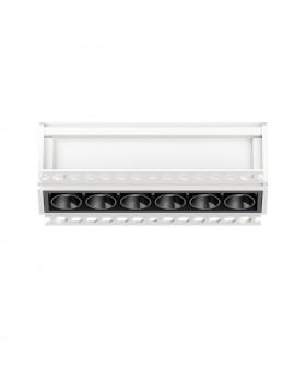 DK2531-WB Встраиваемый светильник SPACE со светодиодом под шпатлевку L126mm 220V 10W 38° 4000К IP20 белый/черный алюминий-foto2