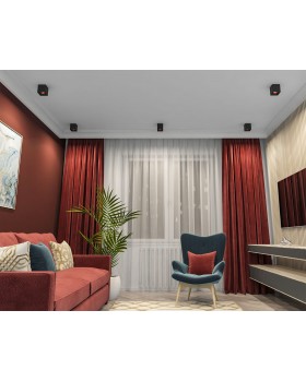 DK3080-BK+RD Светильник накладной IP 20, 10 Вт, GU5.3, LED, черный/красный, пластик-foto2