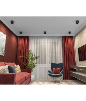 DK3080-BK+RD Светильник накладной IP 20, 10 Вт, GU5.3, LED, черный/красный, пластик-foto2