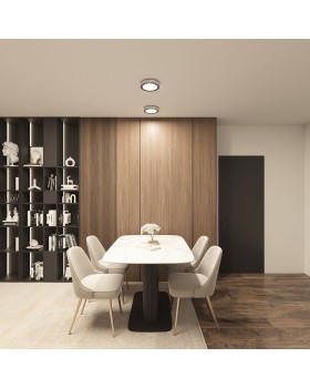 DK2841-WB Накладной светильник DUAL 18+18 Вт, LED 4000K, IP 20, d212mm, белый/черный, алюминий/акрил-foto5