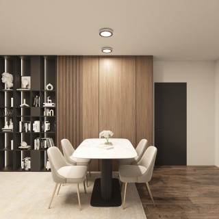 DK2841-WB Накладной светильник DUAL 18+18 Вт, LED 4000K, IP 20, d212mm, белый/черный, алюминий/акрил-foto5