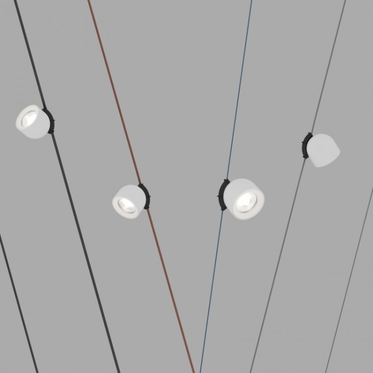 DK5540-WH+BK Поворотный светильник для трека-ремня Belty, серия Spot, со светодиодом, D100*H107мм, 48V DC, 12W, RA90, 38°, 4000K, IP20, белый с черным, алюминий DK5540-WH+BK Поворотный светильник для трека-ремня Belty, серия Spot, со светодиодом, D100*H107мм, 48V DC, 12W, RA90, 38°, 4000K, IP20, белый с черным, алюминий
