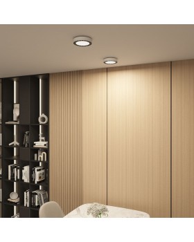 DK2840-WB Накладной светильник DUAL 12+12 Вт, LED 4000K, IP 20, d165mm, белый/черный, алюминий/акрил-foto5