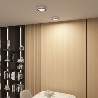 DK2840-WB Накладной светильник DUAL 12+12 Вт, LED 4000K, IP 20, d165mm, белый/черный, алюминий/акрил-foto5