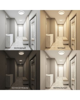 DK6510-WH Накладной светильник со встроенным светодиодом, 40W, IP 20, 3000K - 6500K, управление пульт Д/У (в комплекте) и Wi-Fi 2,4 Ггц. Эко система Tuya Smart, Яндекс.Алиса, белый, металл, полимер-foto5