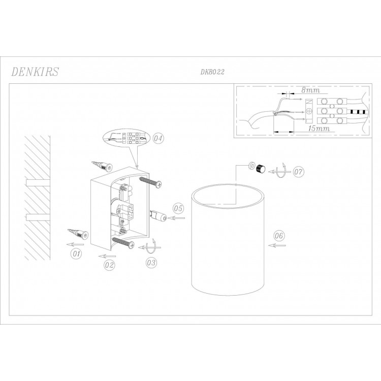 DK8022-BK Бра настенное IP20, G9, 40 Вт, черный, алюминий