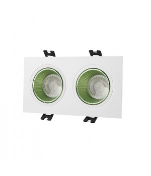 DK3072-WH+GR Встраиваемый светильник, IP 20, 10 Вт, GU5.3, LED, белый/зеленый, пластик