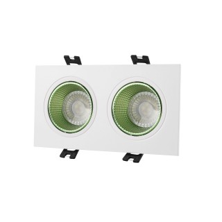 DK3072-WH+GR Встраиваемый светильник, IP 20, 10 Вт, GU5.3, LED, белый/зеленый, пластик
