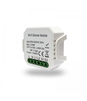 RL1004-DM Двухканальное Wi-Fi реле-диммер 2 x 100 Вт