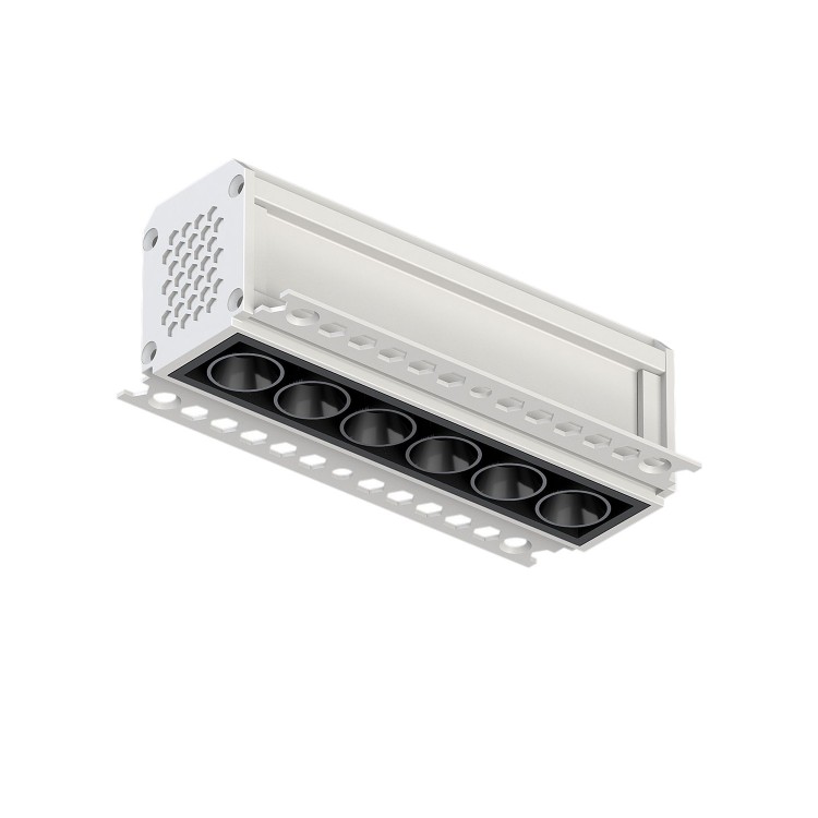 DK2531-WB Встраиваемый светильник SPACE со светодиодом под шпатлевку L126mm 220V 10W 38° 4000К IP20 белый/черный алюминий DK2531-WB Встраиваемый светильник SPACE со светодиодом под шпатлевку L126mm 220V 10W 38° 4000К IP20 белый/черный алюминий