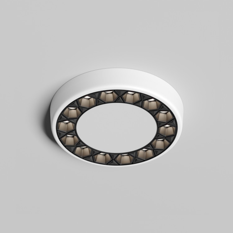 DK2441-WB Встраиваемый светильник DUAL 9+9 Вт, LED 4000K, IP 20, d120mm, белый/черный, алюминий/акрил DK2441-WB Встраиваемый светильник DUAL 9+9 Вт, LED 4000K, IP 20, d120mm, белый/черный, алюминий/акрил