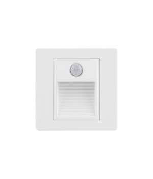 DK1020-WH Светильник встраиваемый в стену c датчиком движения, IP 20, LED 3000, 1 Вт, белый, пластик-foto2