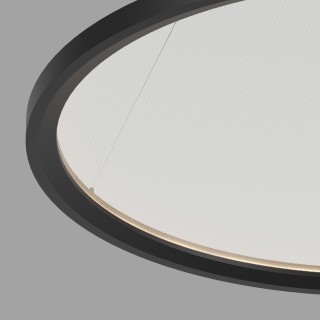 DK6616-BK Подвесной горизонтальный светильник Veil со светодиодом H900 d600 220V 48W 3000-6000K IP20 черный алюминий-foto2