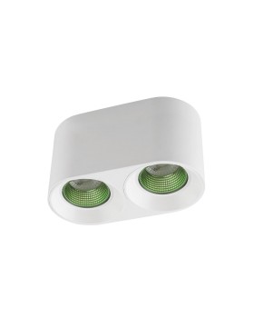 DK3096-WH+GR Светильник накладной IP 20, 10 Вт, GU5.3, LED, белый/зеленый, пластик