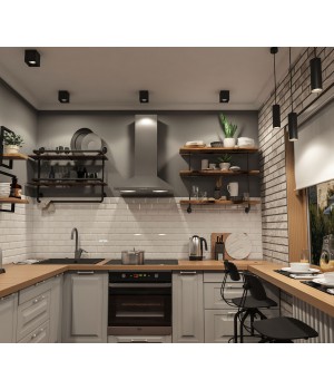 DK3080-BK+CH Светильник накладной IP 20, 10 Вт, GU5.3, LED, черный/хром, пластик-foto2